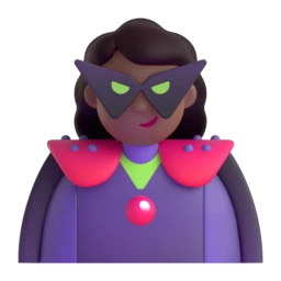 Woman supervillain: medium-dark skin tone animated emoji