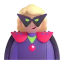 Woman supervillain: medium-light skin tone 3D animated emoji