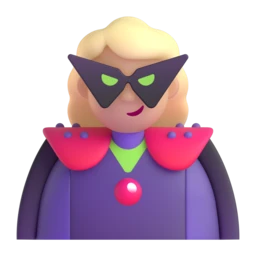 Woman supervillain: medium-light skin tone animated emoji