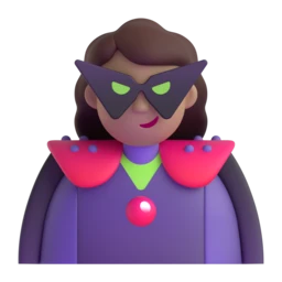 Woman supervillain: medium skin tone animated emoji