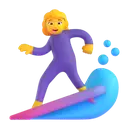 Woman surfing 3D animated emoji