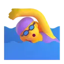 Woman swimming 3D animated emoji