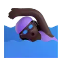 Woman swimming: dark skin tone 3D animated emoji