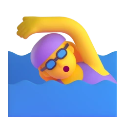 Woman swimming animated emoji
