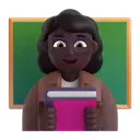 Woman teacher: dark skin tone 3D animated emoji