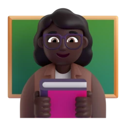 Woman teacher: dark skin tone animated emoji