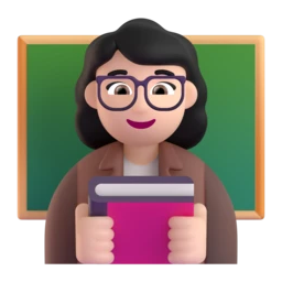 Woman teacher: light skin tone animated emoji