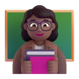 Woman teacher: medium-dark skin tone animated emoji