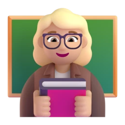 Woman teacher: medium-light skin tone animated emoji