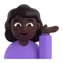 Woman tipping hand: dark skin tone 3D animated emoji
