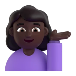 Woman tipping hand: dark skin tone animated emoji