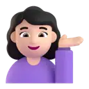 Woman tipping hand: light skin tone 3D animated emoji