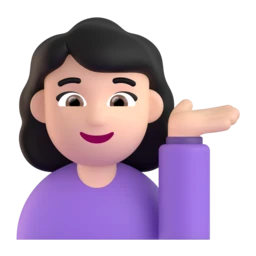 Woman tipping hand: light skin tone animated emoji