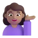 Woman tipping hand: medium skin tone 3D animated emoji