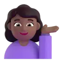 Woman tipping hand: medium-dark skin tone 3D animated emoji