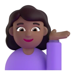 Woman tipping hand: medium-dark skin tone animated emoji