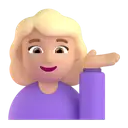 Woman tipping hand: medium-light skin tone 3D animated emoji