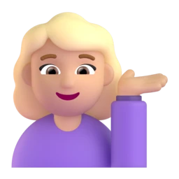 Woman tipping hand: medium-light skin tone animated emoji