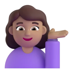 Woman tipping hand: medium skin tone animated emoji