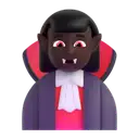 Woman vampire: dark skin tone 3D animated emoji