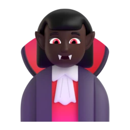 Woman vampire: dark skin tone animated emoji