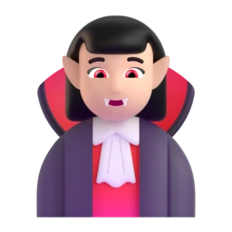 Woman vampire: light skin tone animated emoji