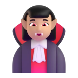 Woman vampire: medium-light skin tone animated emoji