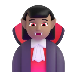 Woman vampire: medium skin tone animated emoji