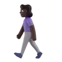 Woman walking: dark skin tone 3D animated emoji