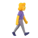 Woman walking facing right 3D animated emoji