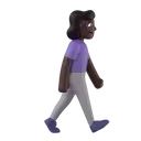 Woman walking facing right: dark skin tone 3D animated emoji