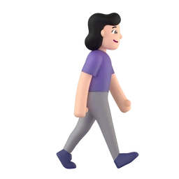 Woman walking facing right: light skin tone animated emoji