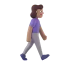 Woman walking facing right: medium skin tone 3D animated emoji