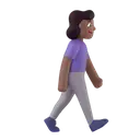 Woman walking facing right: medium-dark skin tone 3D animated emoji