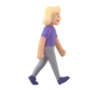 Woman walking facing right: medium-light skin tone 3D animated emoji