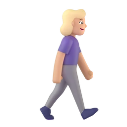 Woman walking facing right: medium-light skin tone animated emoji