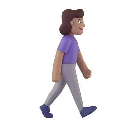 Woman walking facing right: medium skin tone animated emoji
