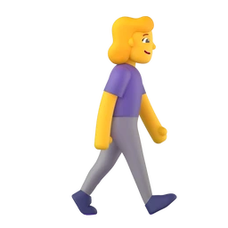 Woman walking facing right animated emoji