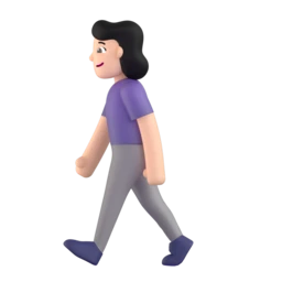 Woman walking: light skin tone animated emoji