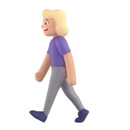 Woman walking: medium-light skin tone animated emoji