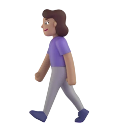 Woman walking: medium skin tone animated emoji