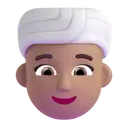 Woman wearing turban: medium skin tone 3D animated emoji