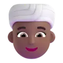Woman wearing turban: medium-dark skin tone 3D animated emoji