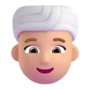 Woman wearing turban: medium-light skin tone 3D animated emoji