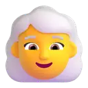 Woman: white hair 3D animated emoji