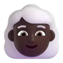 Woman: white hair: dark skin tone 3D animated emoji