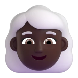Woman: white hair: dark skin tone animated emoji
