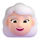 Woman: white hair: light skin tone 3D animated emoji
