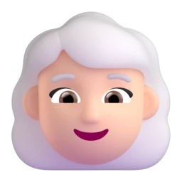 Woman: white hair: light skin tone animated emoji