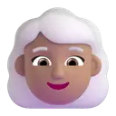 Woman: white hair: medium skin tone 3D animated emoji